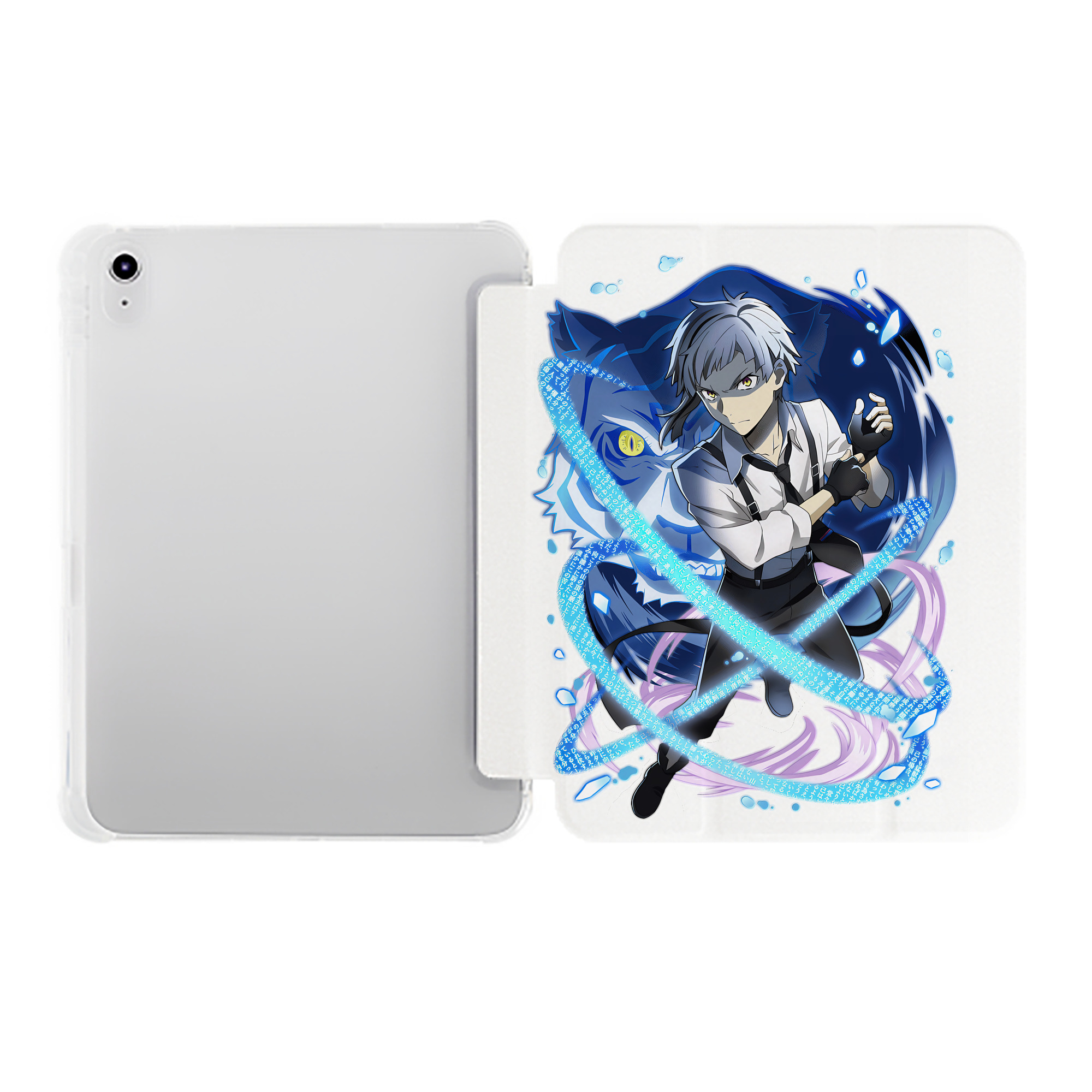 （画像用） 文豪ストレイドッグス Bungo Stray Dogs IPad ケース ペン収納付き 三つ折りスタンド PUレザー×シリコン 対応機種9.5/10.5/10.9インチ